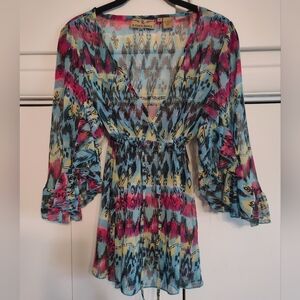 R Cinco Ranch Vibrant Patterned Top